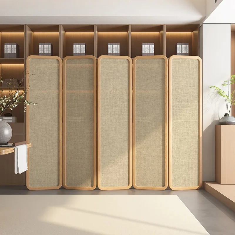 Japanese-style simple screen partition entry porch blocking living room bedroom blocking bed folding mobile folding screen curve