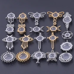 1Pc Stainless Steel Sword Cross Fatima Hand Glass Ashes Holder Locket Pendant Buddhism Lotus Flower Relicario подвески Jewelry