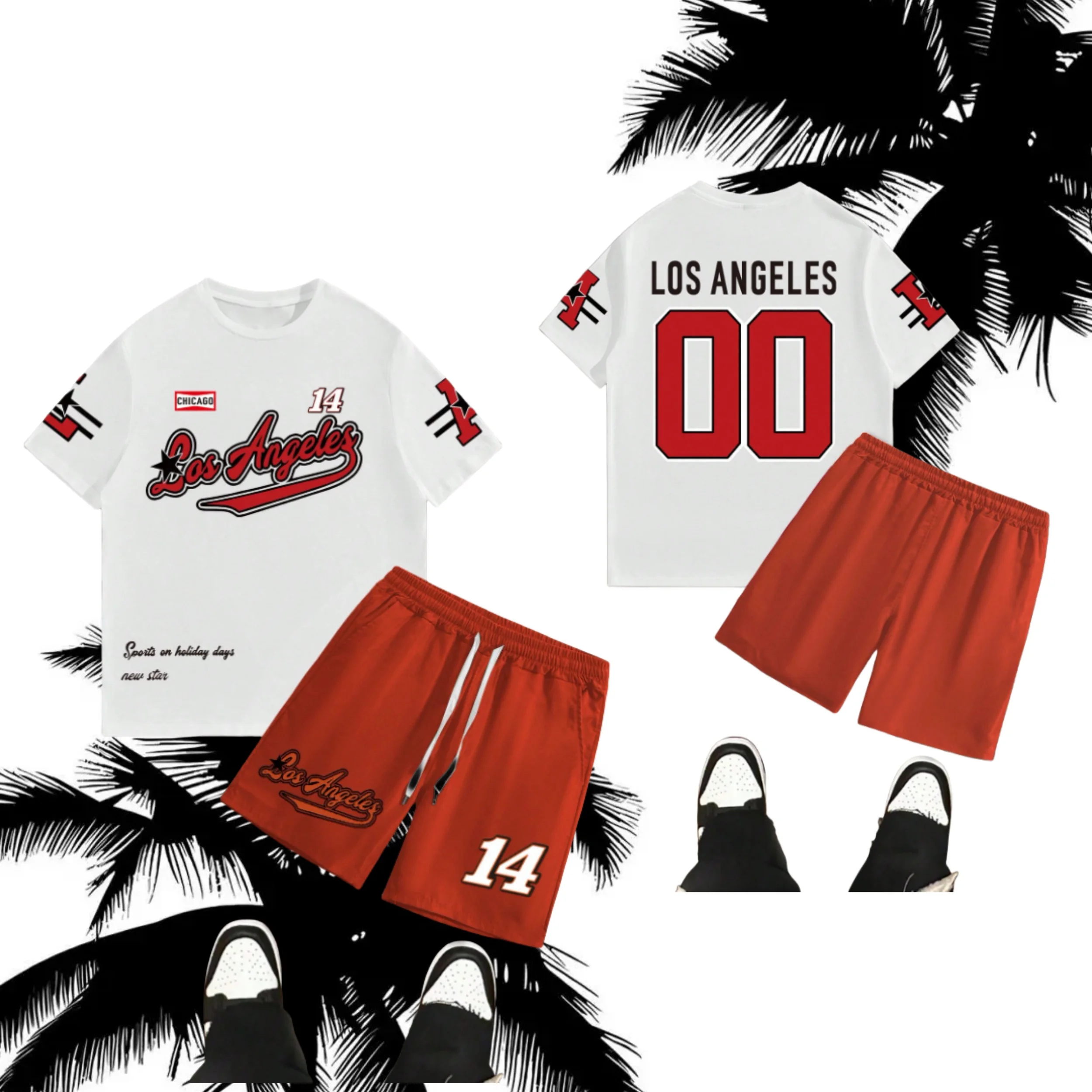 

New in Men's Sets Big Size Men's Clothes for Man Complete Summer Man 2 Piece Outfit Set Y2k Tracksuit Fashion Suits Mens Shorts