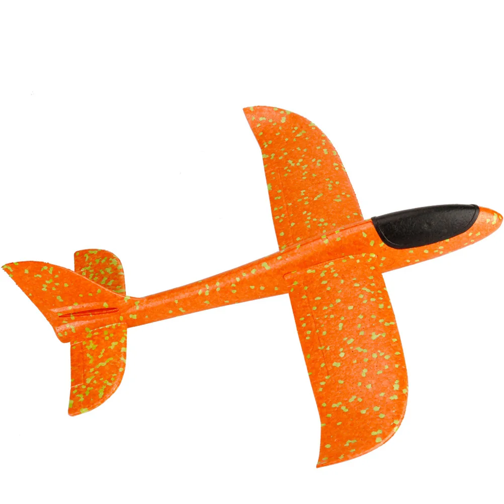 Modelo de avión de lanzamiento Manual, aviones planeadores voladores giratorios para niños, juguetes de avión para niños (naranja)