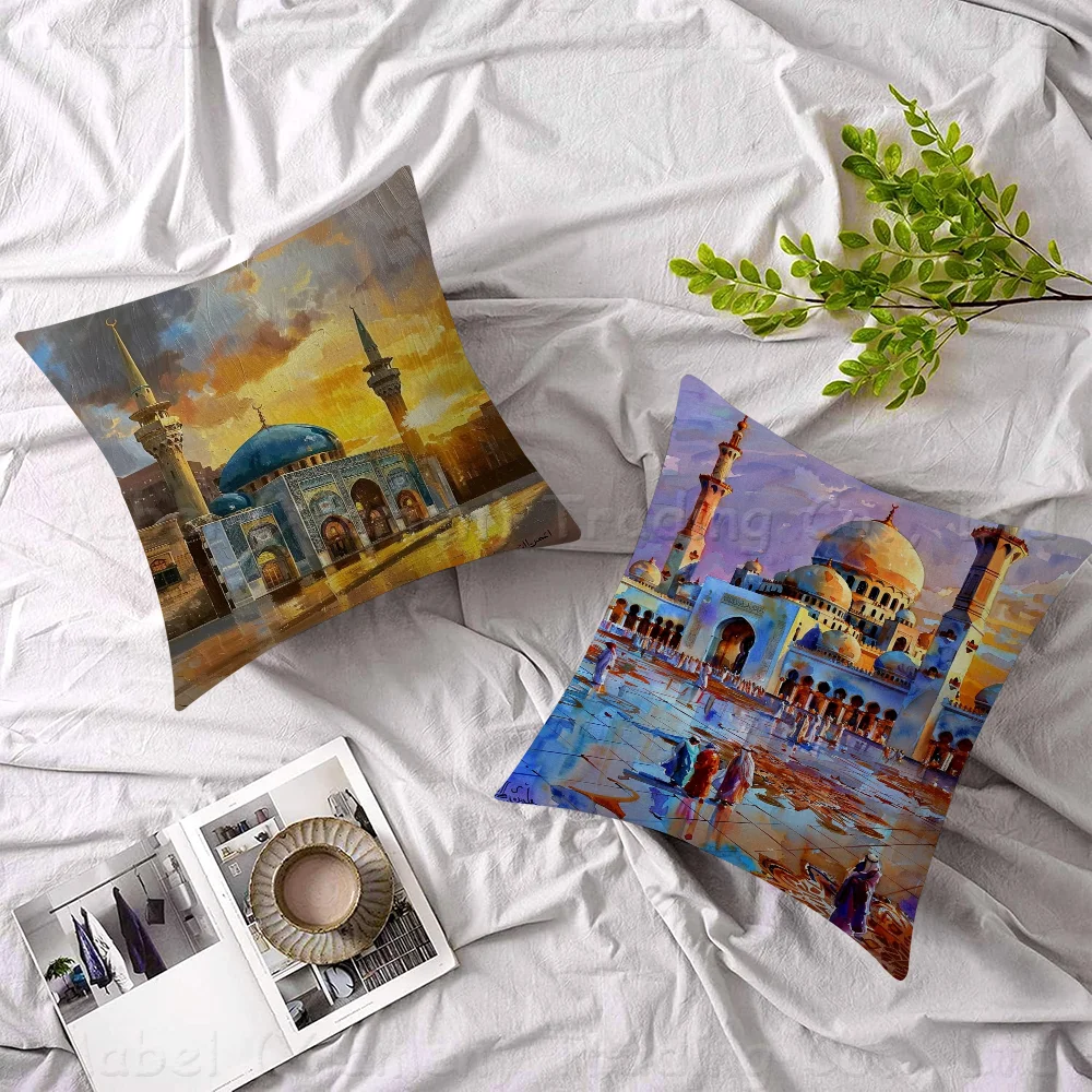 Masjid Al Aqsa Islamic Holy Cities Muslim Pillow Anime Pillow Sofa Bed Head Pillow Cover Cushion Cover 45x45 Cm Fashion