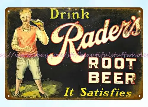 DRINK RADERS ROOT BEER SODA POP metal tin sign haunted garage ideas