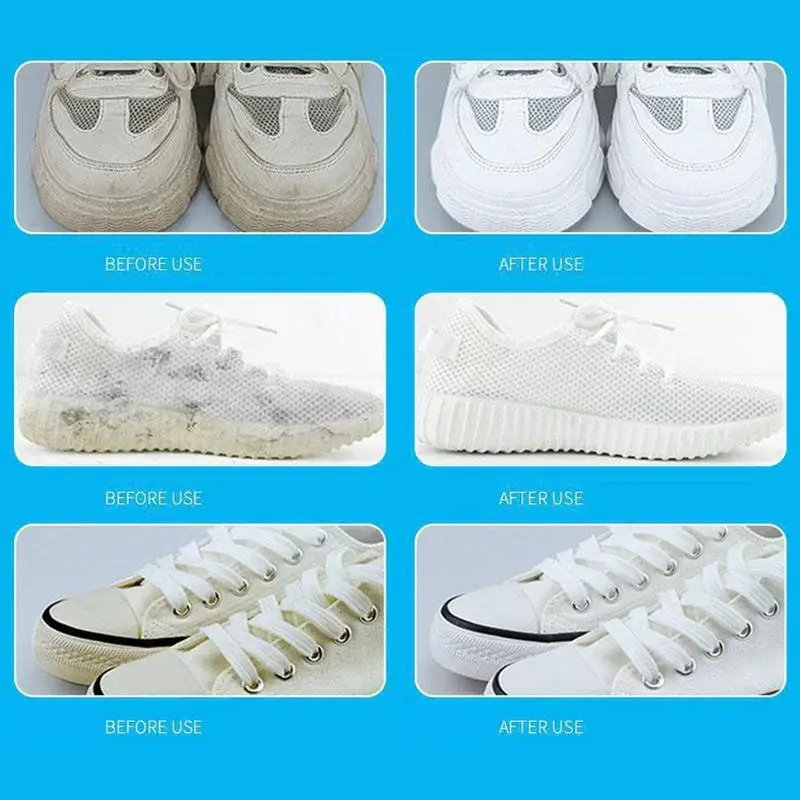 Portable White Shoes Cleaner With Brush Stain Removal Whitening Cleaner Stain For Sneakers Shoe Household Laundry Tools