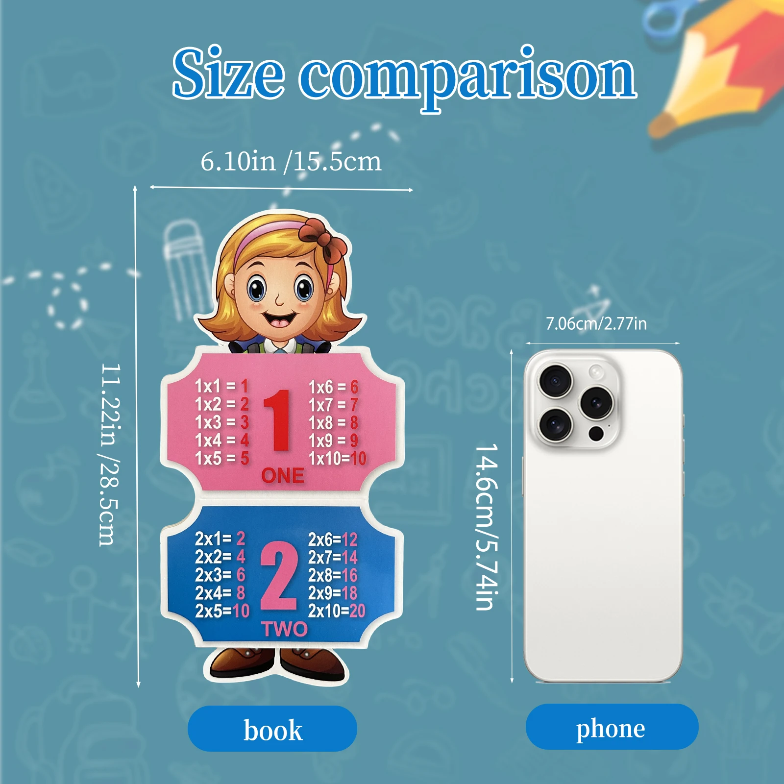 Tabla de multiplicación en inglés para niños de 5 a 8 años, mejora las habilidades matemáticas, iluminación preescolar, herramienta educativa