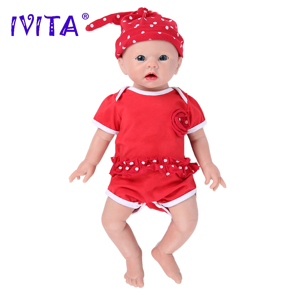 IVITA WG1519 19inch 3700g 100% Full Body Silicone Reborn Baby Doll Newborn Girl Baby Realistic Unpainted DIY Blank Children Toys