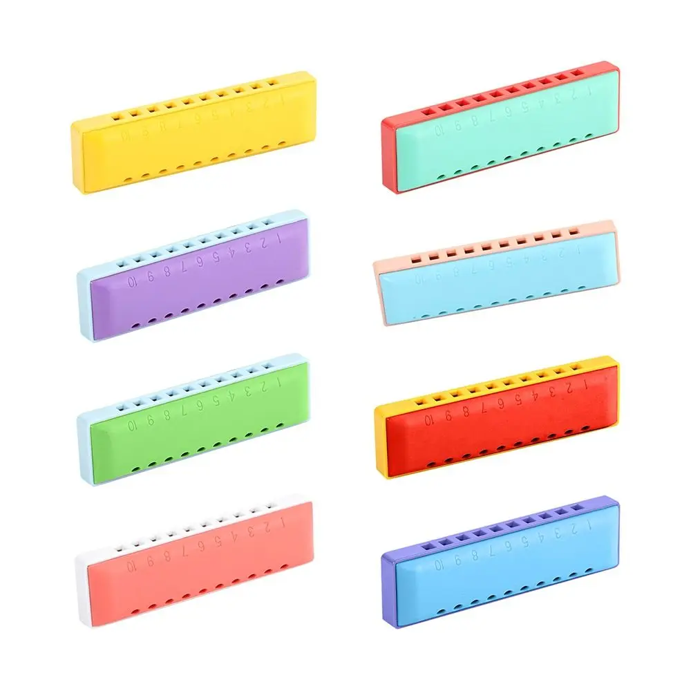 High Quality C Tune 10 Holes Harmonica Plastic Colorful Kids Baby Children Harmonica Educational Toys Stage Performance