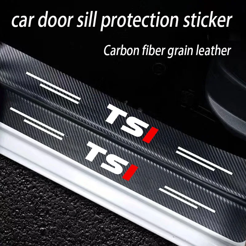 

Carbon Door Sill Plate Protector Sticker For Volkswagen VW TSI TDI APR Polo 5 6 Bora Jetta Passat B5 Golf 7 MK5 Beetle 3B tiguan