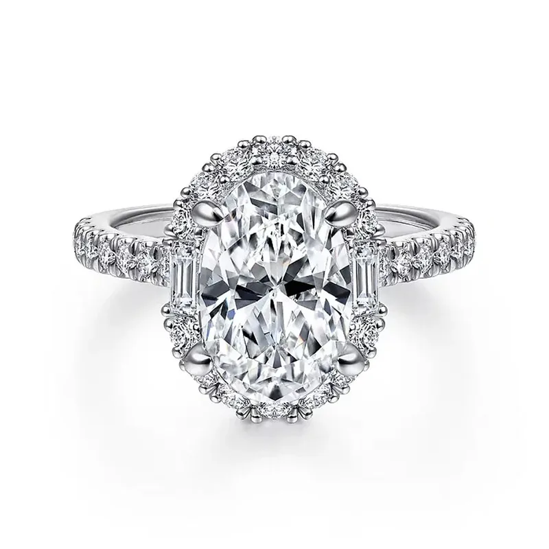 Luxury IGI Certified 3CT Oval Lab Grown Diamond Engagement Ring DEF VS-VVS 950 Platinum Bridal Wedding Fine Jewelry Romantic Gif