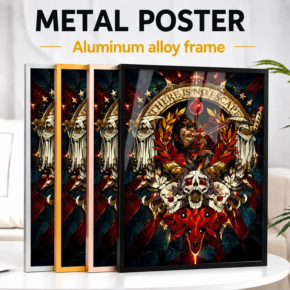 Hades Game Zagreus Metal Poster With Aluminum Alloy Frame Personalized Stained Glass Inspired Wall Art For Entertainment Room