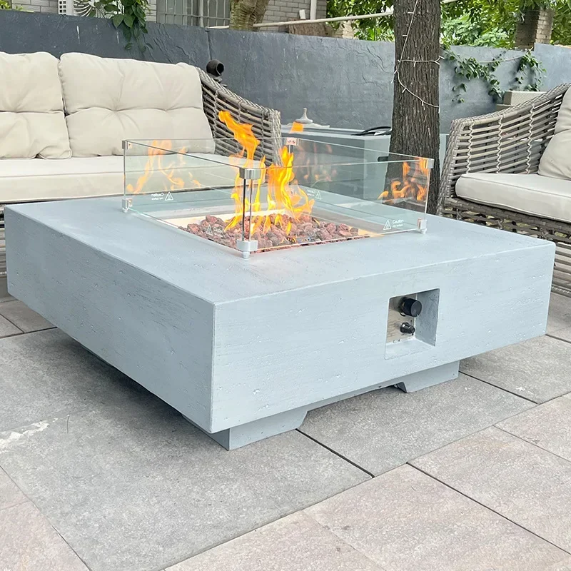 Outdoor Garden Furniture Coffee Table European and American Gas Brazier Heater Landscape Fireplace Real Fire Fireplace