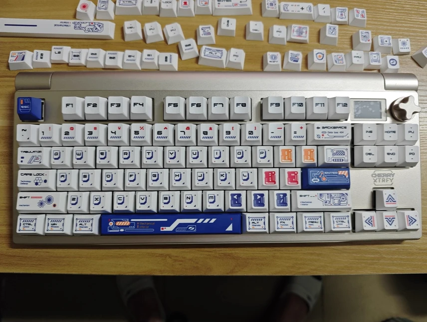 Science Blueprint Theme Keycap 136key PBT Custom Magnet Switch Keyboard Cap Cherry Profile Gaming KeyCap do klawiatury mechanicznej