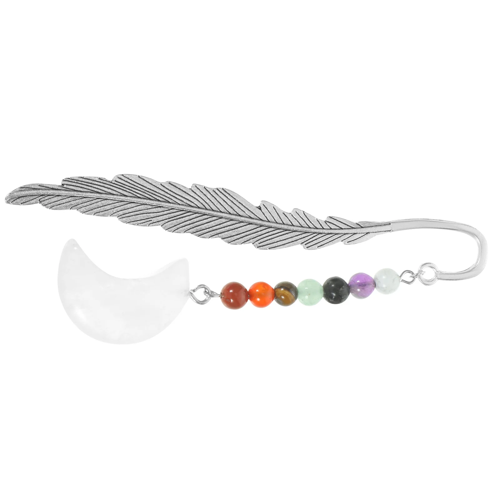 

1 Retro Plume Shaped Crystal Bronze Bookmark Exquisite Lightweight Portable Book Marker for Readers Writers Students Teachers