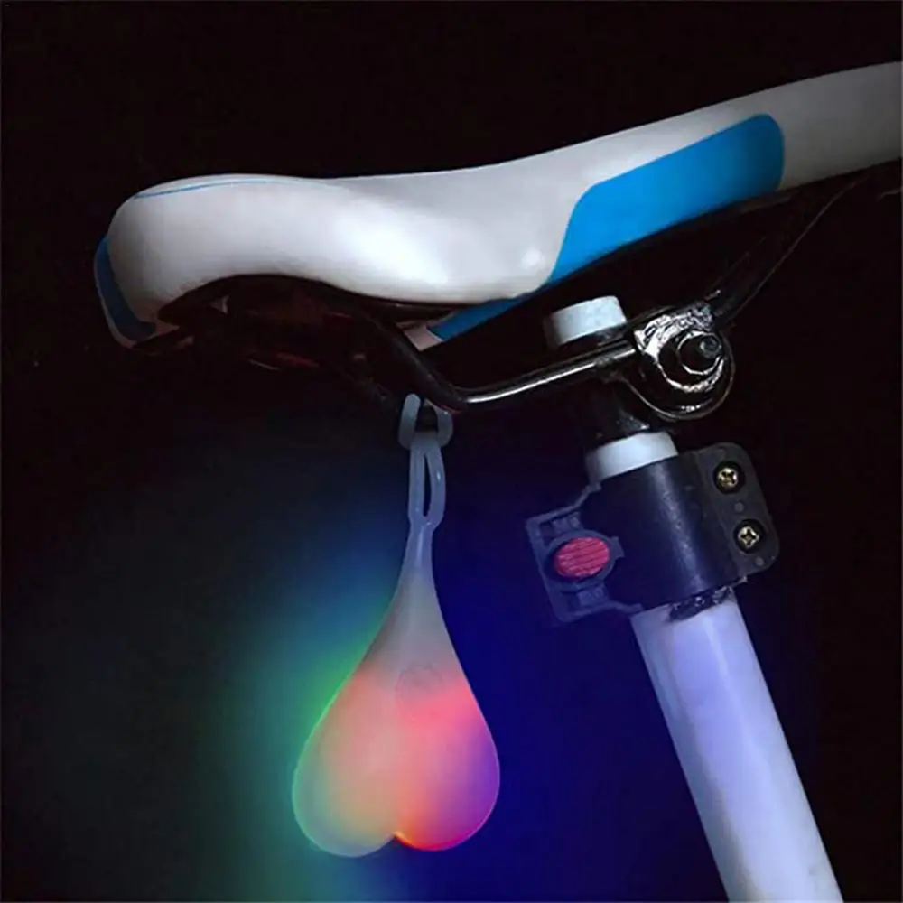 Riding Cycling Waterproof LED Lamp 4 Color Heart Ball Safety Warning Light Creative Silicone Bike Rear Taillight