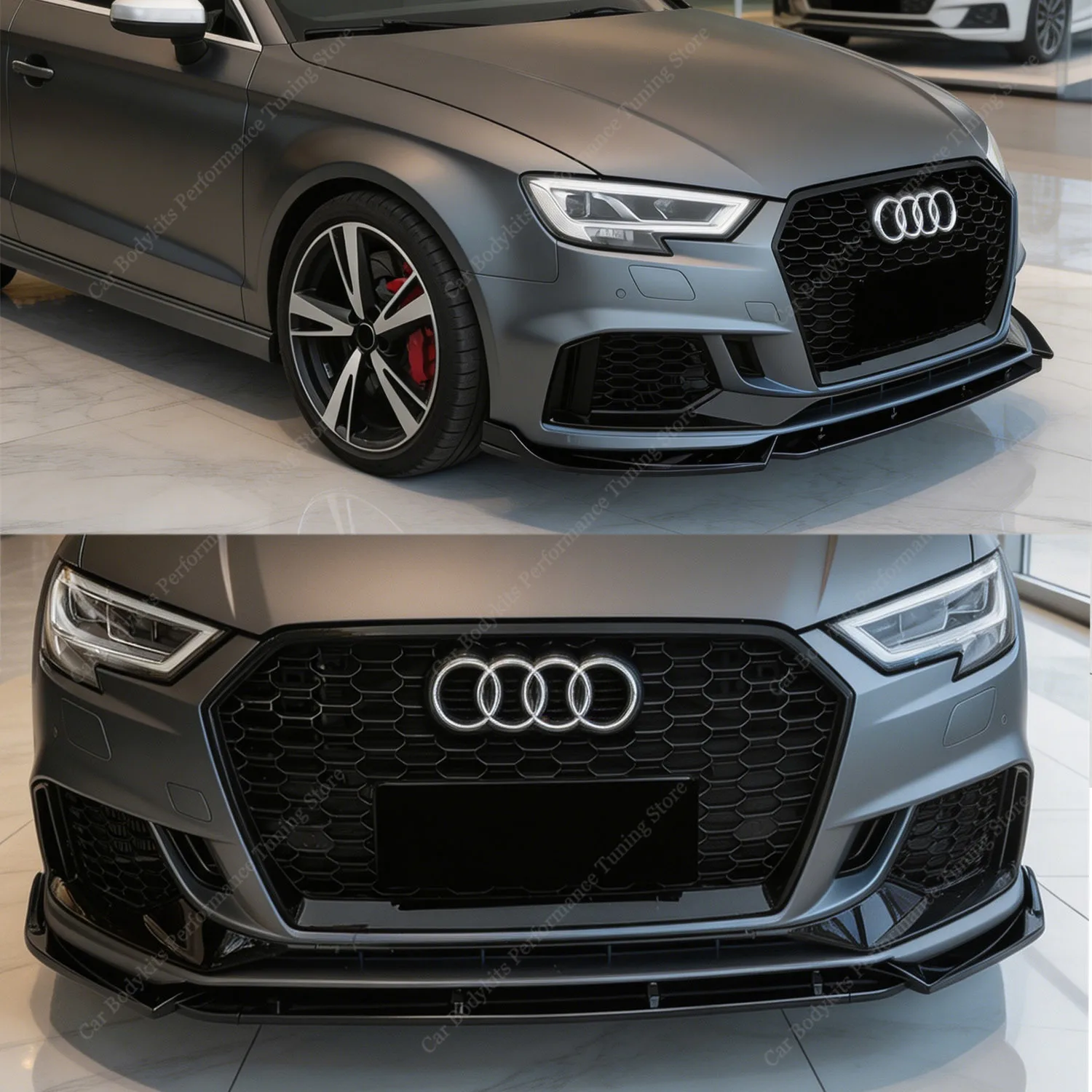 

Gloss Black ABS Front Bumper Lip Spoiler Splitter Diffuser Retrofit for AUDI RS3 8V Facelift 2.5Tfsi 2017-2020 Bodykits Tuning
