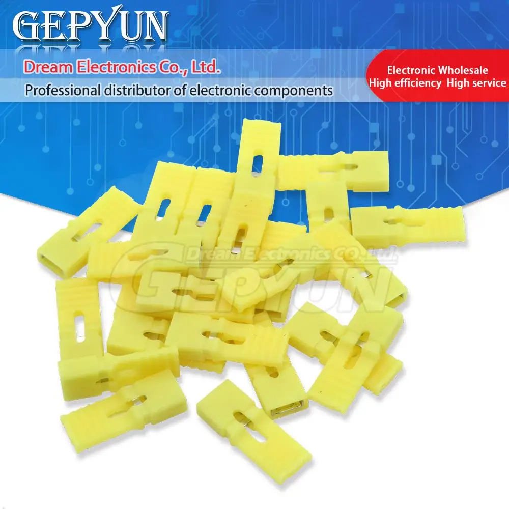 100PCS Jumper Cap 2.54mm Pitch Pin Header Connector Long Type Jumper Plug Cover DIY Repair Parts