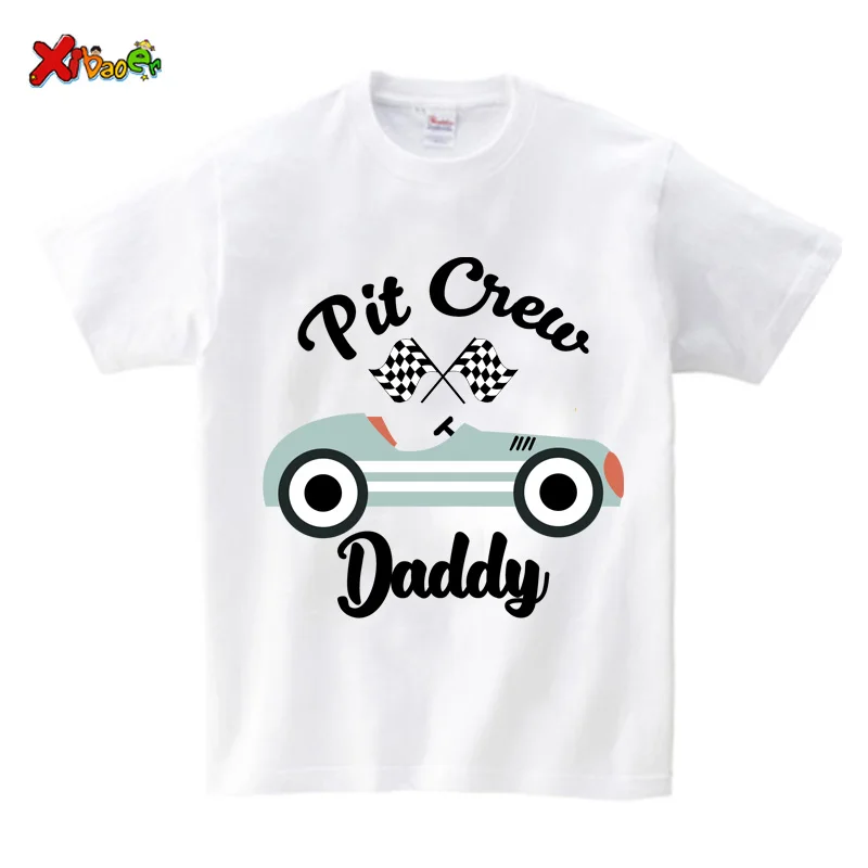 Boys Birthday Tshirt Party Racing Matching Family Outfits Pit Crew T Shirts Kids Party Custom Name Clothes Family Look Children