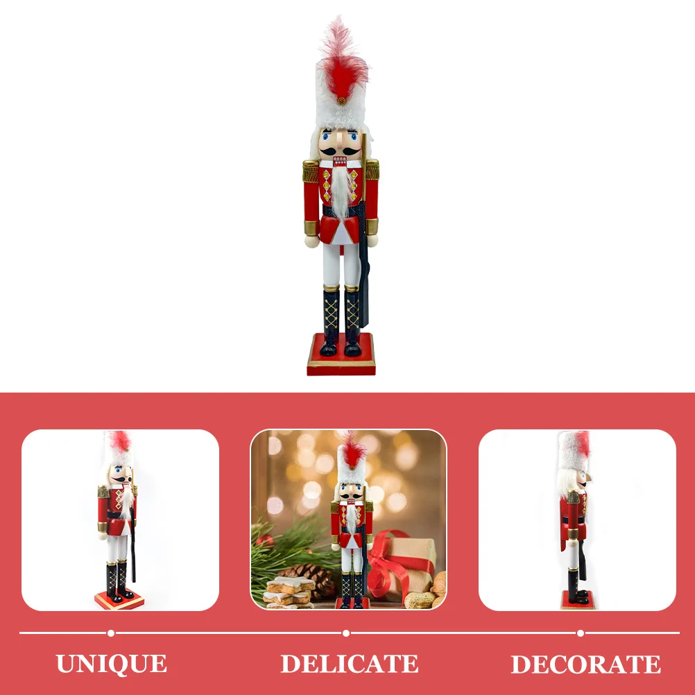

Christmas Wooden Nutcracker Ornament Cute Soldier Decor for Desktop Holiday Table Centerpiece Xmas Gift Home Decoration