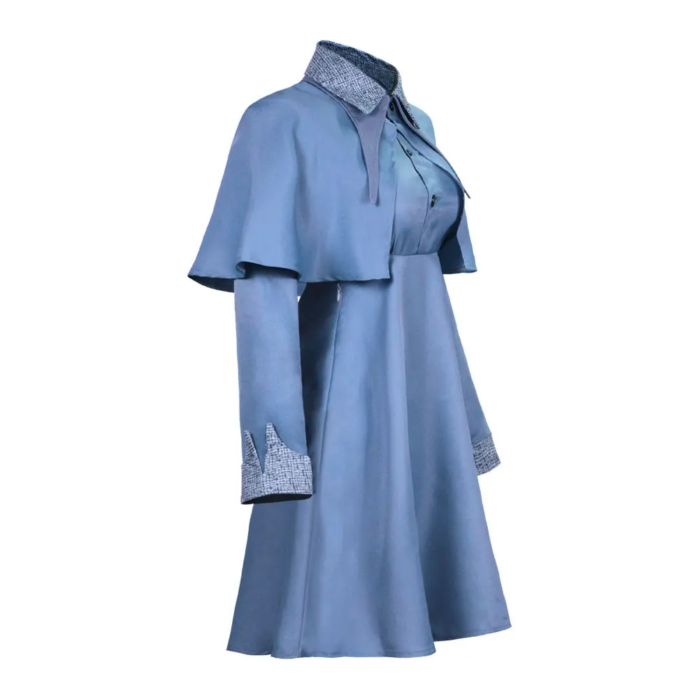 Wizard School Witch Fleur Isabelle Delacour Cosplay Costume Beauxbaton Magic Women School Uniform Hat Dress Suit Halloween
