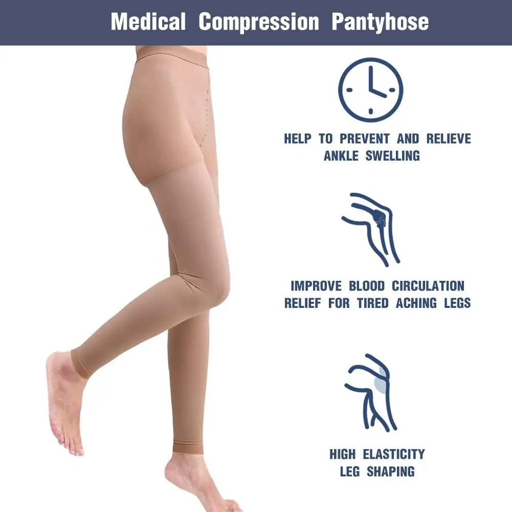 Medical Compression Leggings for Women 20-30 mmhg Compression PantyhoseTights for Varicose Veins, Swelling, Lymphedema