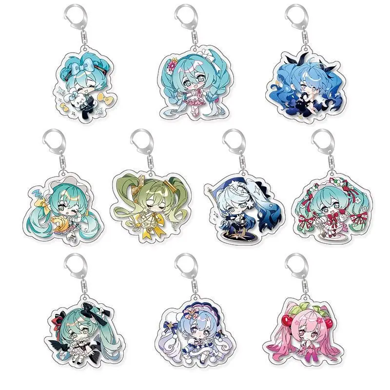 Secondary Hatsune Miku Acrylic Keychain Cartoon Ornaments Princess Rapunzel Pendant Children's Toys Birthday Gift.