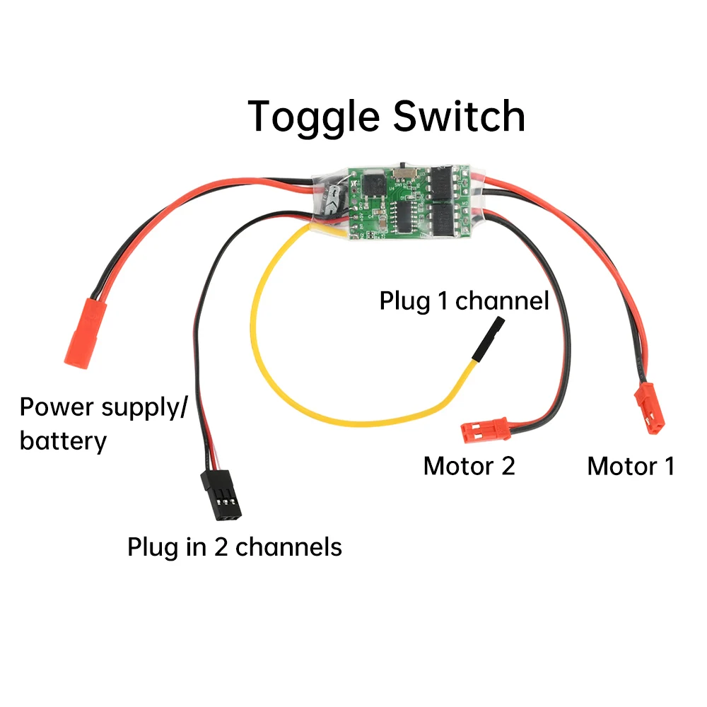 1PC Dual Way Bidirectional Brushed Electric Speed Controller 40A x 2 Mixed Control ESC 6-14V for RC Tank/Speed Difference Boat