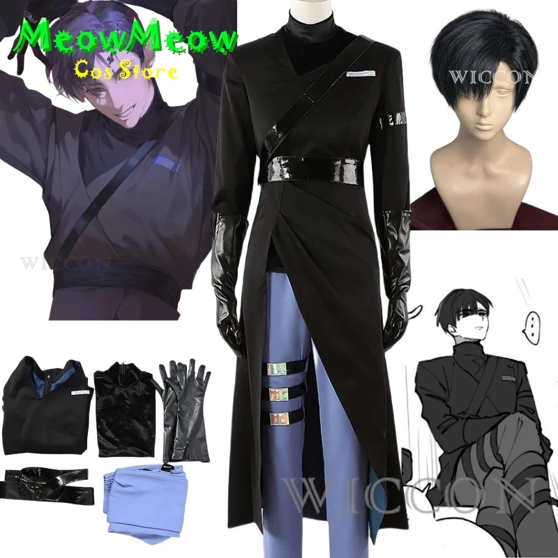 Alien Stage Anime Ivan Cosplay Black Sorrow Cosplay Black Wig Role Play Party Pants Belt Halloween Carnival Costume Outfit