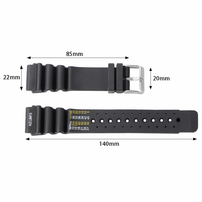 ND الحدود غواص سيليكون حزام 20 مللي متر 22 مللي متر 24 مللي متر ل Seiko المياه شبح الراتنج الرجال الرياضة حزام (استيك) ساعة ل كاسيو المواطن بروماستر