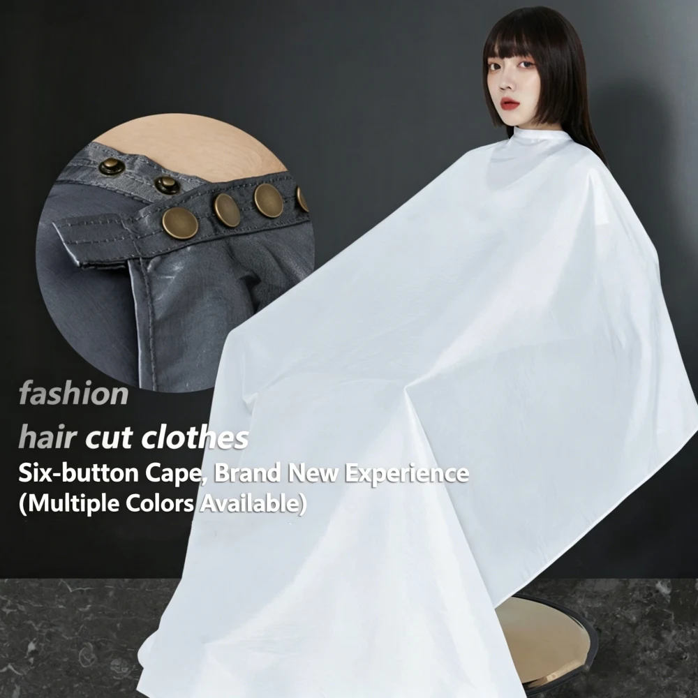 

Professional Hair Salon Cape with Snap Buttons, Anti-Static Non-Stick Hair Cutting Apron for Barbershops