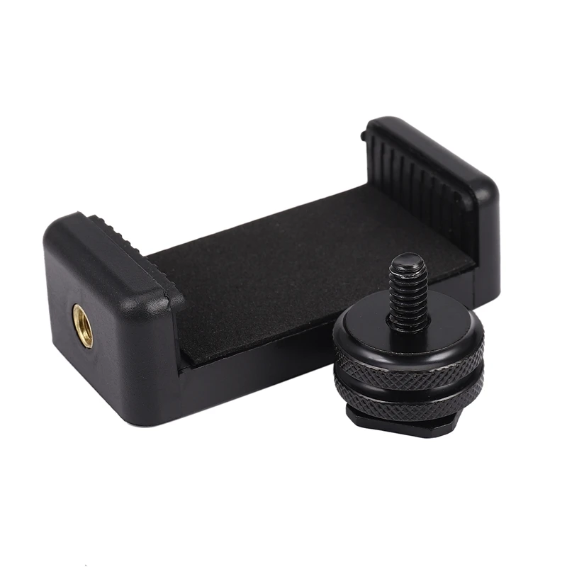 Adaptador de tornillo de zapata de Flash de 1/4 pulgadas, soporte de Clip de teléfono de montaje en trípode para cámara Dslr
