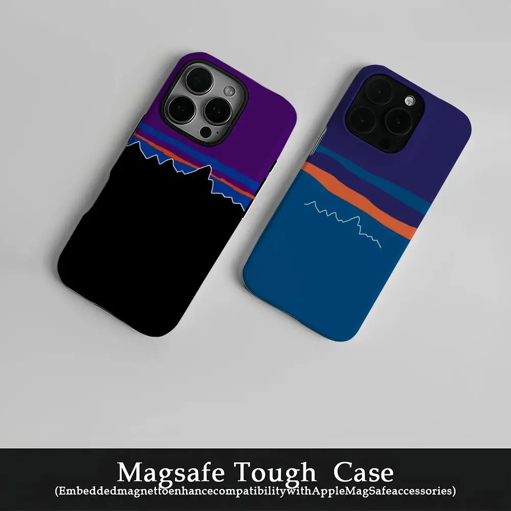 Patagonias تصميم جراب هاتف جراب هاتف مغناطيسي آيفون 16 15 14 13 12 11 برو ماكس X XR XSMax 7 8 Plus لامع فيلم الصلب PC C