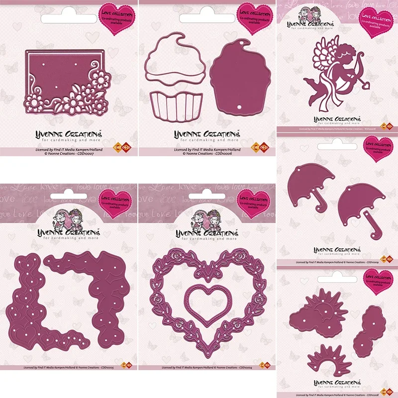 1pc Piggy Craft metal cutting dies cut die mold Heart frame edge umbrella Scrapbook paper craft mold blade punch stencils die