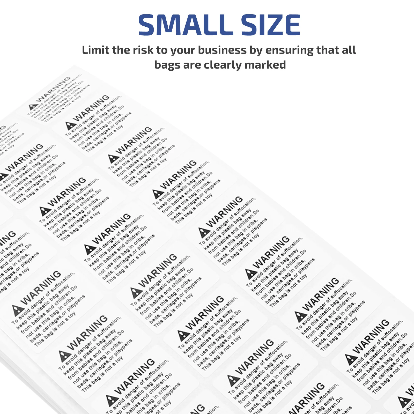 

1 Roll Anti-Suffocation Warning Label Large Clear Font Scratch Proof Strong Adhesive Water Resistant Warning Sticker for