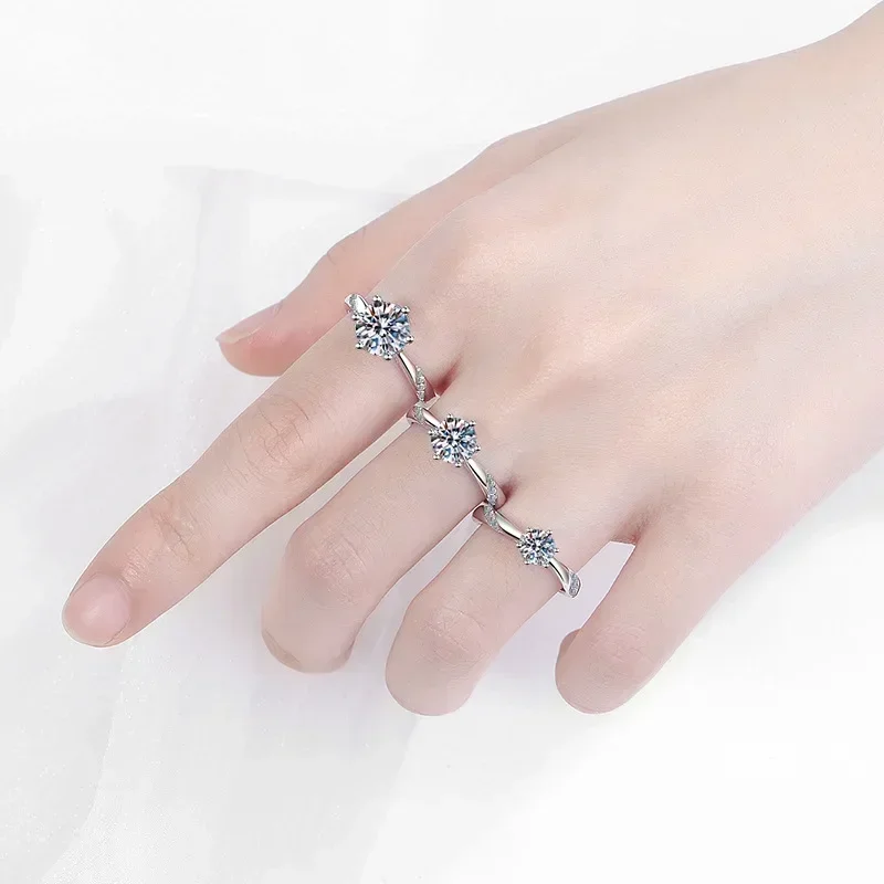 

Классический простой стиль PT950 платиновое роскошное кольцо VVS1 D цвет 2/1/0,5 карата с муассанитом и бриллиантом круглые сверкающие женские свадебные украшения