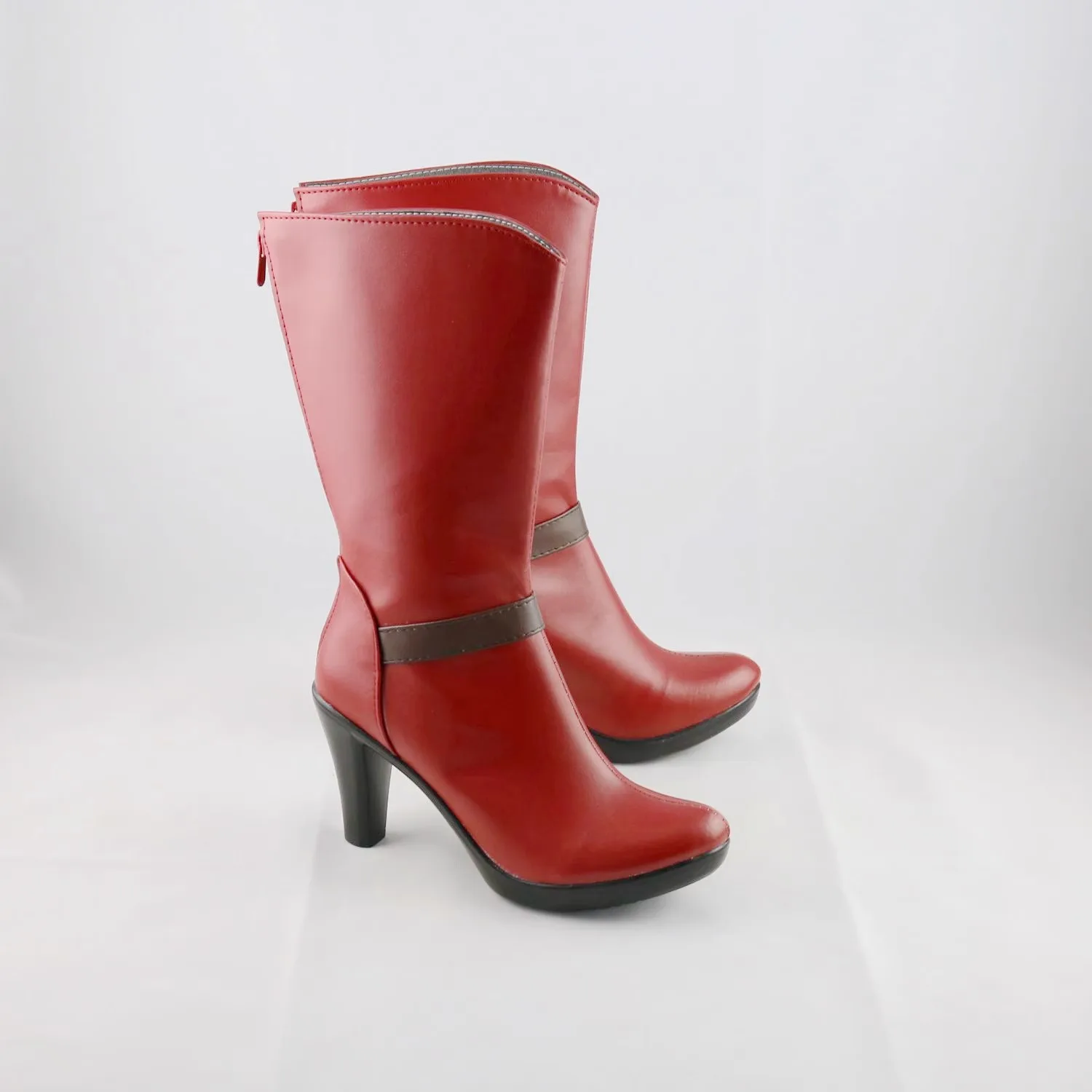 Costume cosplay OnePiece Nami Scarpe fatte a mano Stivali rossi con tacco alto