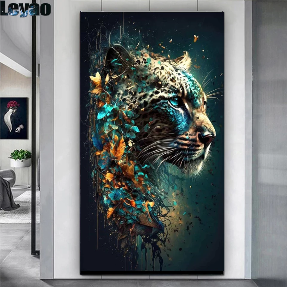 5d Diy Diamond Painting Leopard Flamingo Panda Graffiti Art Animal Figure Picture Diy Full Drill Rhinestone Embroidery Decor