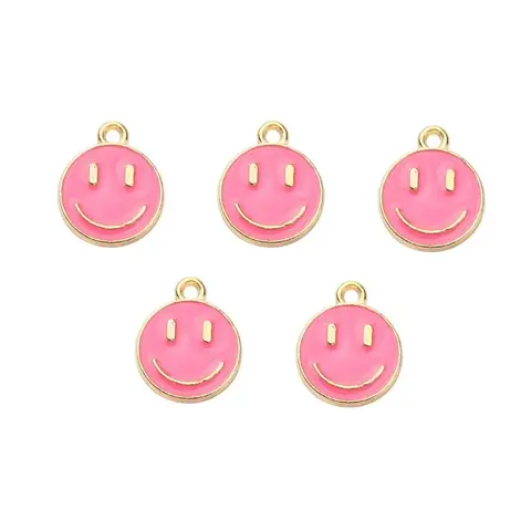 10 st/parti runda emalj leende ansikte hängen berlocker för halsband örhängen armband tillverkning gör-det-själv smyckestillbehör hitta 10 best sales berlock gör-det-själv - №2