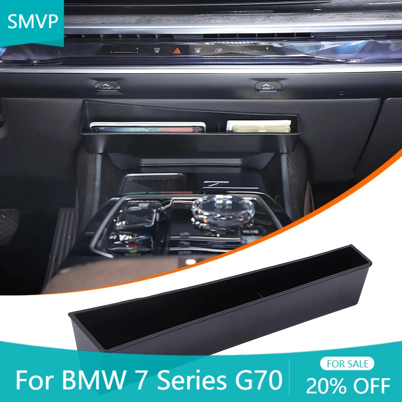 

Черный автомобильный ящик для хранения центрального управления, держатель-контейнер, лоток, аксессуары для интерьера для BMW 7 серии G70 2023 2024 2025
