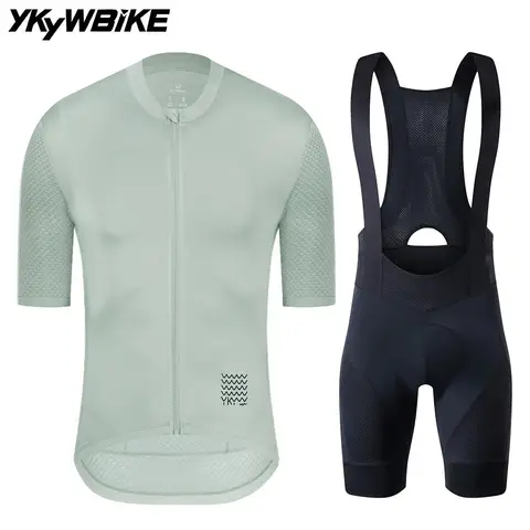 YKYWBIKE Men's Cycling Jersey Set classic MTB Cycling Bib Shorts Kit Reflective Bike Clothes Bicycle Maillot Cycling Clothing