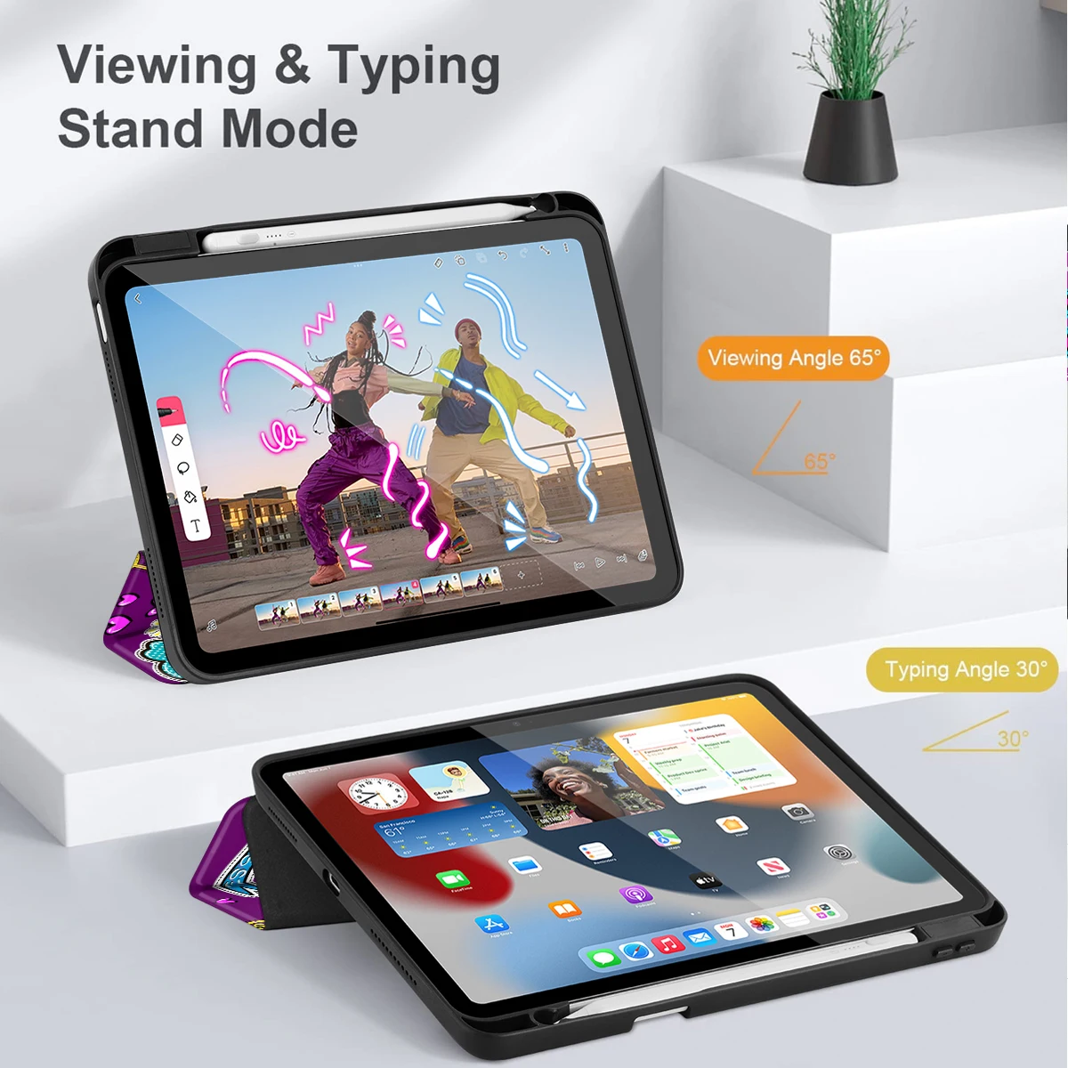 حافظة مطبوعة أنا أحب الأميرة الأرجوانية لجهاز iPad 11th A16 10.9 بوصة 10th 2022 2025 حافظة Air 4 Air 5 Air 11 13 بوصة 2024 M4 Pro 12.9 بوصة