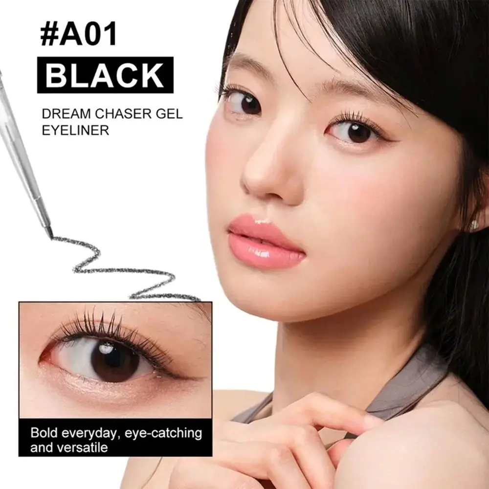 防水、汚れ防止ジェルアイライナーペンシル、長持ち＆高発色、精密な三角形のディテールアイライナーペン