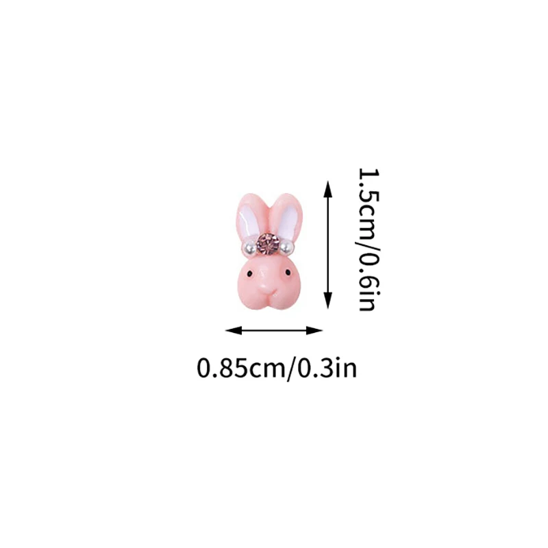 4 Pcs Rabbits Nails Accessories Mini Bunny Pearl Drill Nail Charms 3d Kawaii Resin Ornaments For Manicure Diy Decorations