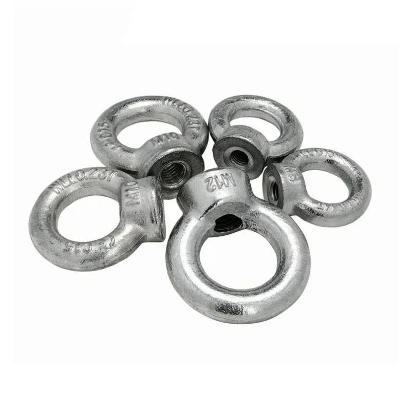 1pcs M6 M8 M10 M12 M14 M16 M18 M20 Eye Nut Galvanised Carbon Steel Ring Nut Loop Hole for Cable Rope Lifting