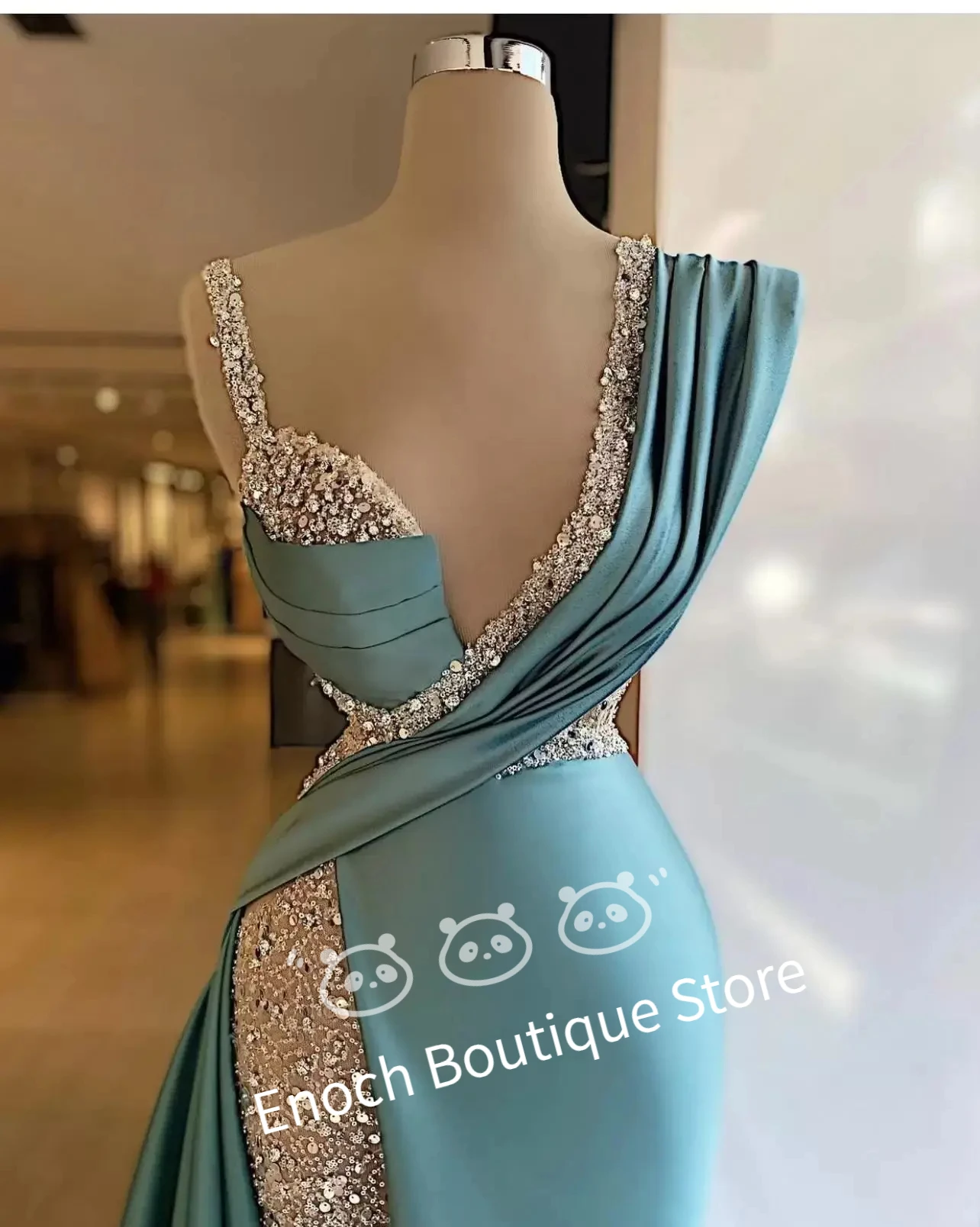 Vestidos de noche de sirena con abertura lateral y lentejuelas brillantes personalizados, vestidos formales largos de cristal para fiesta de graduación, fiesta de desfile de talla grande hecha a medida