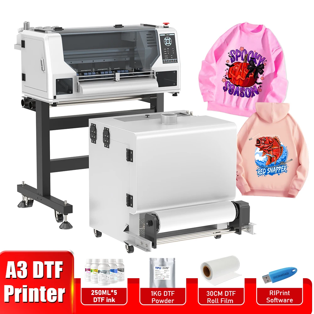 DTF Transfer Printer A3+ XP600 DTF Printer impresora de dtf T Shirt Printing Machine With Curing Oven for Clothes Hoodies Jeans