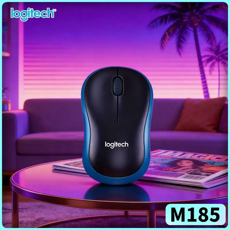 Logitech M185 Study-Office Mouse 1000 DPI Precision Tracking 10m Range Auto-Sleep 1 AA Battery Included Computer Accessory
