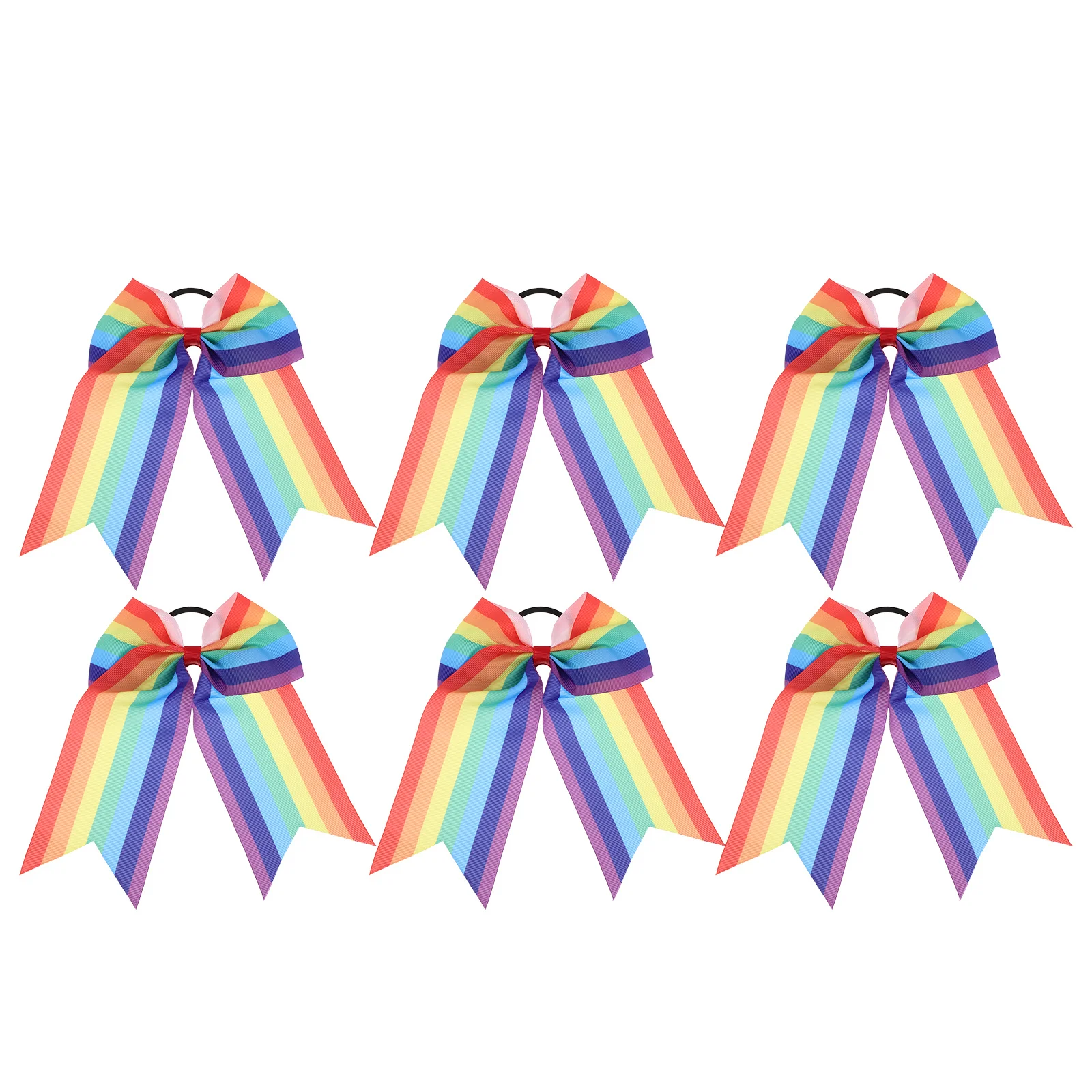 

6pcs Colorful Scrunchies For Girls Elastic Ponytail Holders Thin Hair Seamless Coil Bands Multicolor Ribbon Hair