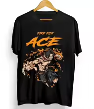 男性と女性のための漫画のTシャツ,Portgas d,ワンピース,ace the fireグラフィック,綿のトップス,婦人服 - AliExpress 200000343