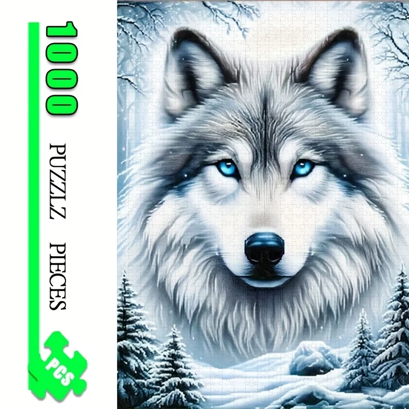

1 коробка пазлов Wolf Warrior, 1000 шт., 50x70 см/19,7x27,6 дюйма, большие пазлы для украшения дома для взрослых, веселая ручная работа своими руками, яркие