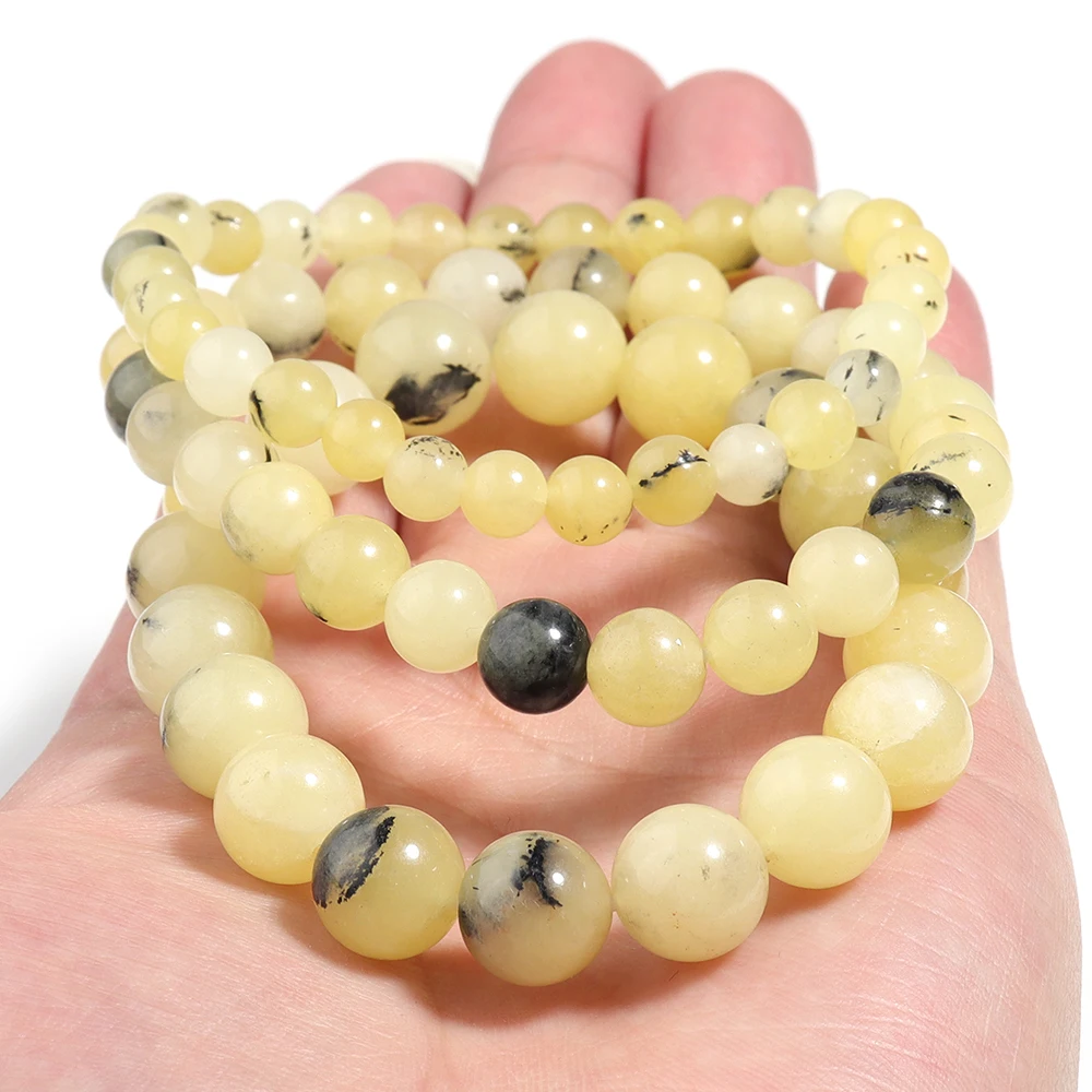 OAIITE Yellow Opal bracciale donna Natural Quartz Crystal Opal Bead bracciale Fortune bracciale uomo Reiki Pulse Jewelry Gift