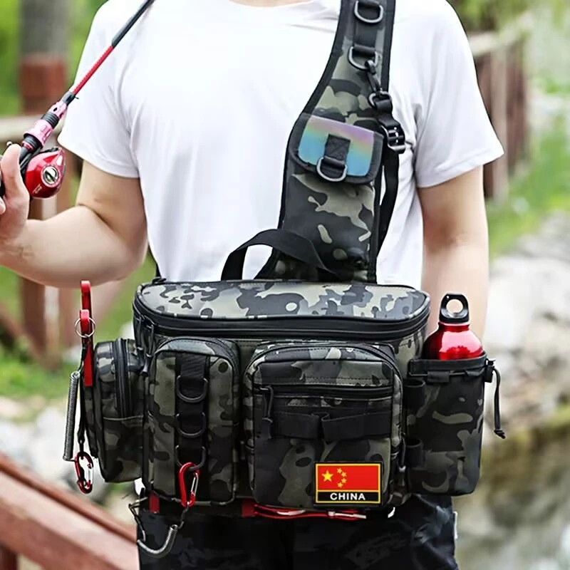 

New Fishing Tackle Bag Single Shoulder Crossbody Tactical Bags Waist Pack Fish Lures Gear Utility Storage Fishing Box Chest Bag